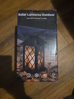 14" large tempered glass solar lantern outdoor waterproof hanging solar light