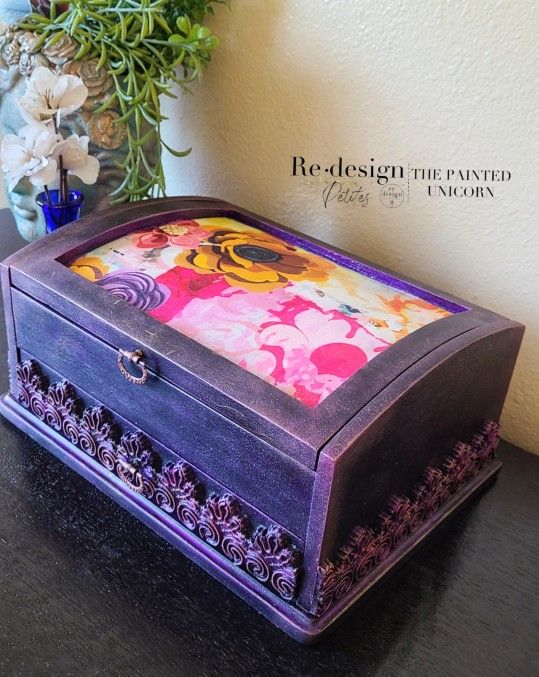 Bright Boho Refinished Jewelry Box