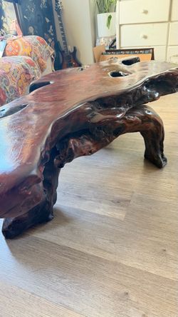 Rosewood Solid Natural Root Burl Coffee Table