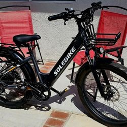 E-bike Step-Thru 26x3.0 Hydraulic Disc Brake 2 Racks Front In Back 500 Watts 48V 
