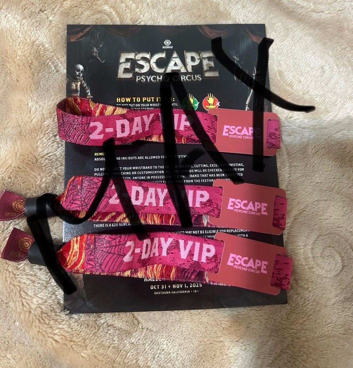 Escape Psycho Circus VIP tickets Tickets For  SATURDAY 