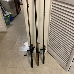 Three fishing rods combo