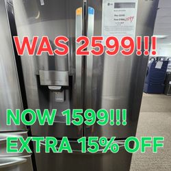 LG 28CF REFRIGERATOR 1599! EXTRA 15% OFF! 0 DOWN 0% FINANCING! 1YR WARRANTY! 48HR DELIVERY!