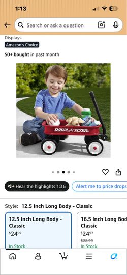 Radio Flyer Classic Red Wagon 12.5 Inch