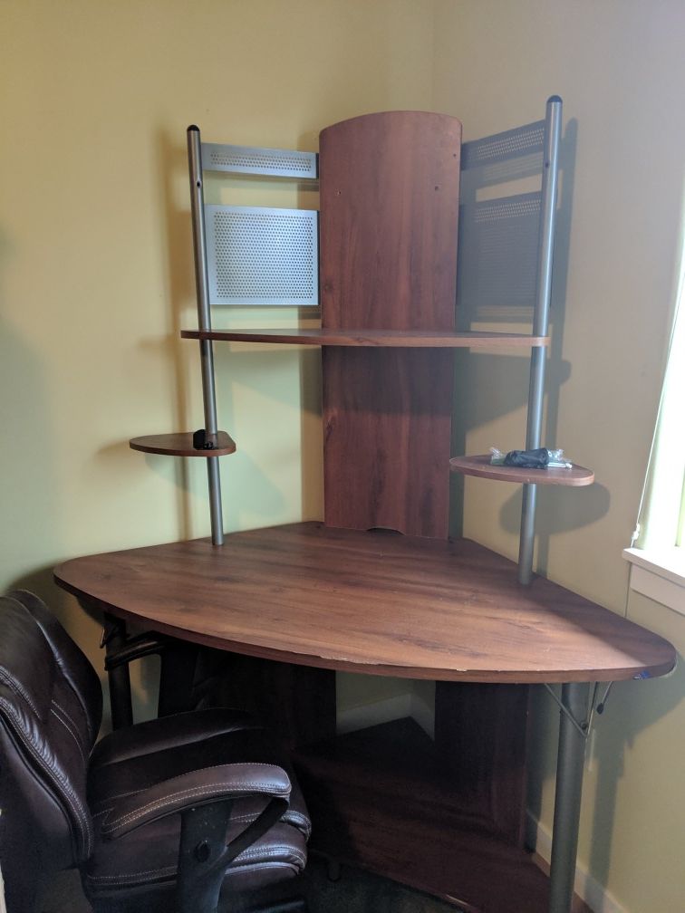 Corner Desk w/ Shelves