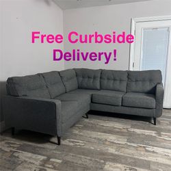 Free Curbside Delivery! Ashley’s Furniture Grey Sectional Couch