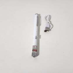 650nm 5mw Green L. Beam Single-point L. Pointer Pen with USB Cable White
