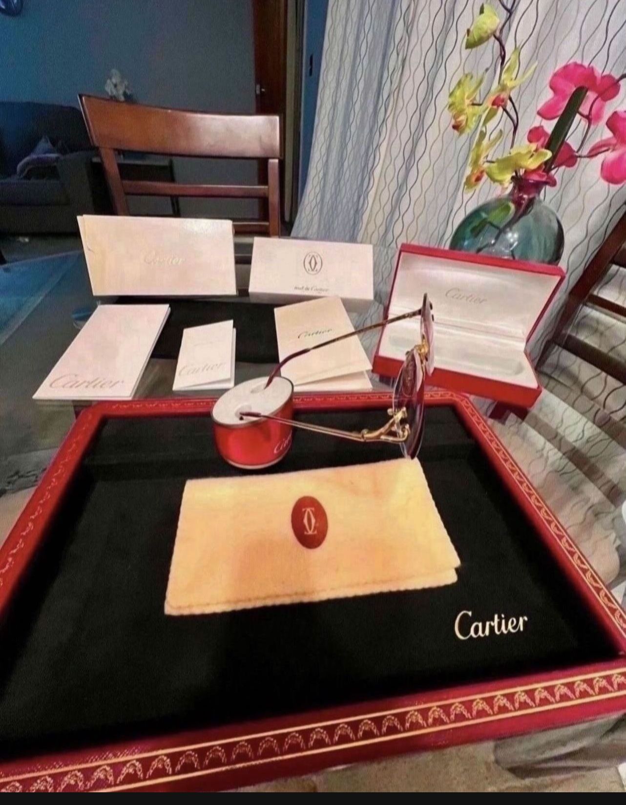 Vintage Cartier Sunglasses Mid 1980 /1990 100% Authentic 22 Karat Gold Plated Frames