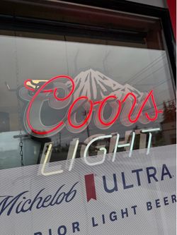 REAL GLASS NEON coors light sign