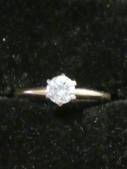 The 14 K  Gold Diamond Ring 1.6 Grams