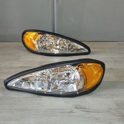 99-05 Pontaic Grand Am Chrome Amber Headlights