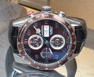 TAG HEUER CARRERA ROOT BEER CV2A12.FC6236 DAY DATE AUTOMATIC CHRONOGRAPH BROWN MEN'S WATCH 43MM