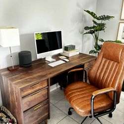 Leather High Back Desk Chair 