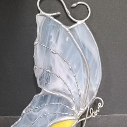 Beautiful Vintage Stained Glass Butterfly Suncatcher 