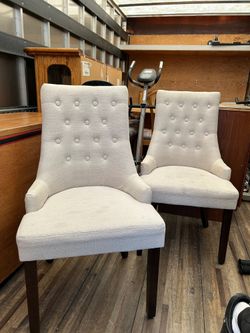 Ivory Stuffed Dining Chairs