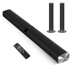 Assistrust Sound Bars for TV, Bluetooth 5.0 soundbar, 32 inch TV Sound Bar with 4 Drivers, Wired & Wireless Soundbar with HDMI(ARC)/Optical/AUX Connec