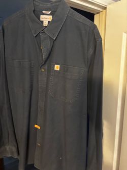Carhartt Relaxed Fit Long Sleeve Shirt - Navy Blue - Size XL