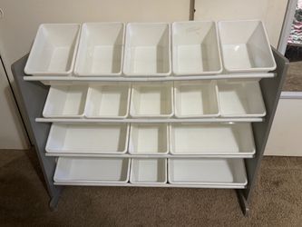 Kids Toy Organizer with 16 Bins, 4 Tier Storage for Playroom