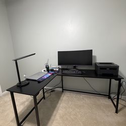 Black L-Shaped desk