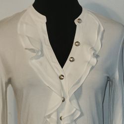 White House Black Market Off White Blouse Shirt, Size XXS 