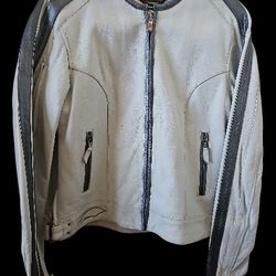Leather Motorcycle Jacket Sz M