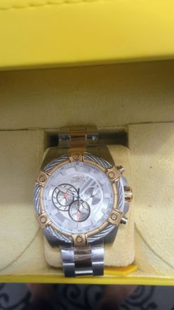 Invicta bolt ace mens watch reloj New with box nueva con caja 52mm gold  sliver