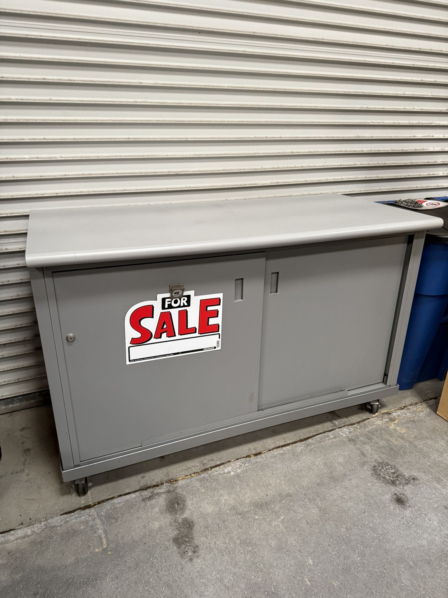 Heavy Duty work table, storage cabinet with metal frame and locking ...