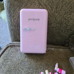 miniature refrigerator and items to go inside, groceries