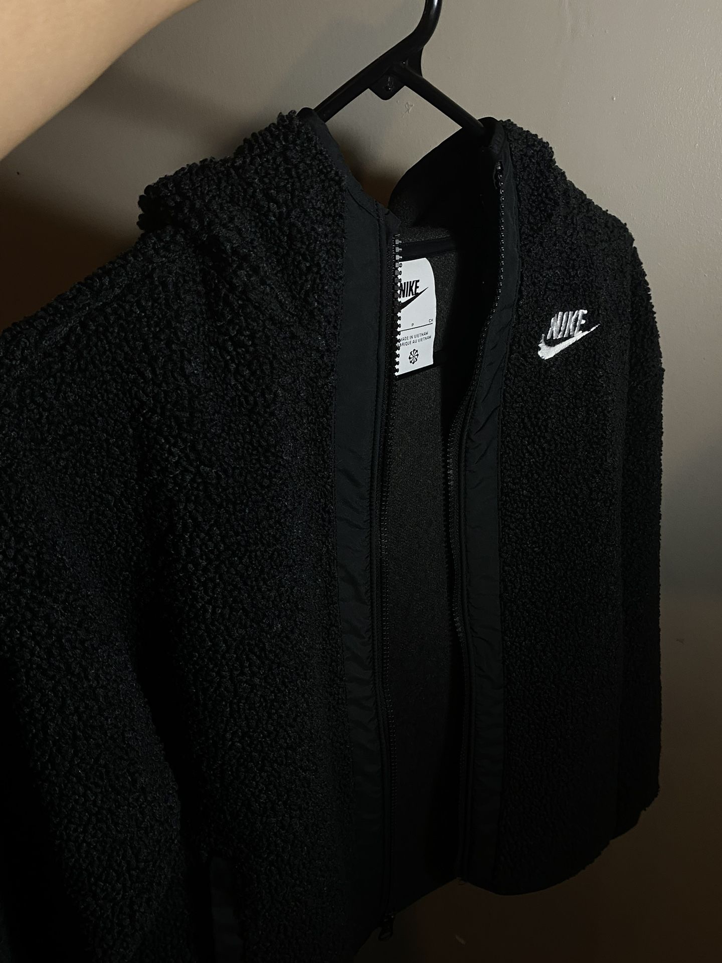 Black Fuzzy Nike Jacket