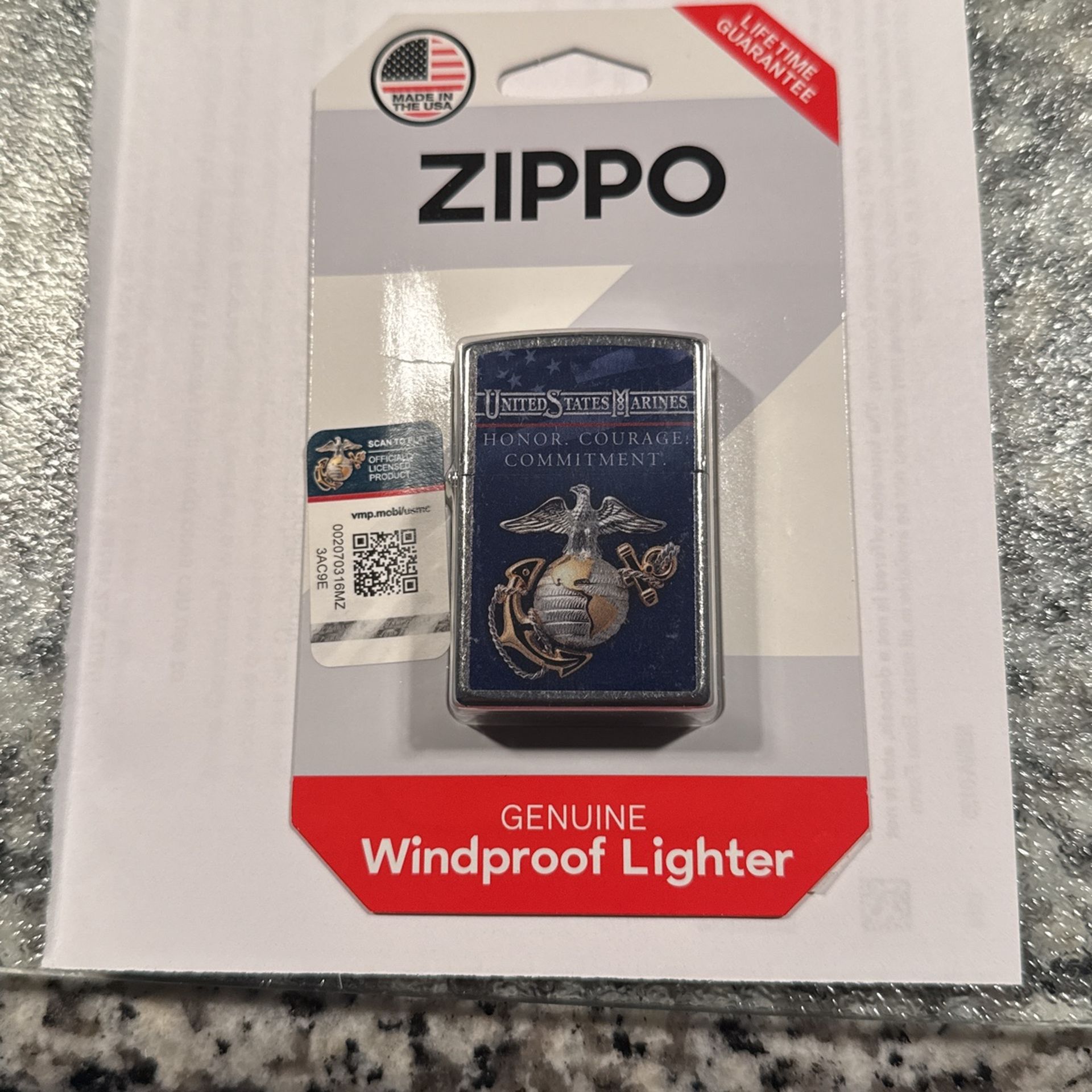 Marine Corps Zippo lighter. 