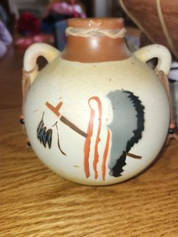 Southwest style ceramic canteen