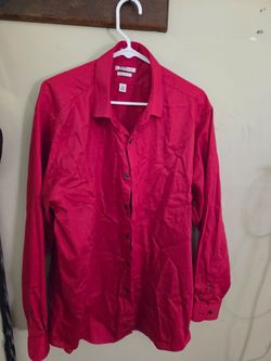 Red Regular Fit Button-Down Dress Shirt