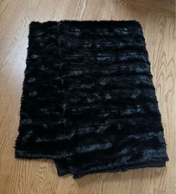 Black faux mink throw blanket