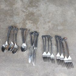 Vintage 20 Piece Iron Handled Silverware