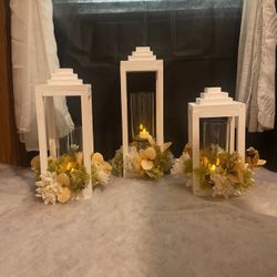 Wooden lantern centerpiece for special occasions