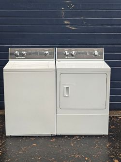 SPEED QUEEN WASHER AND ELECTRIC DRYER. 
BOTH WORKS GREAT AND HAS A 60 DAYS WARRANTY