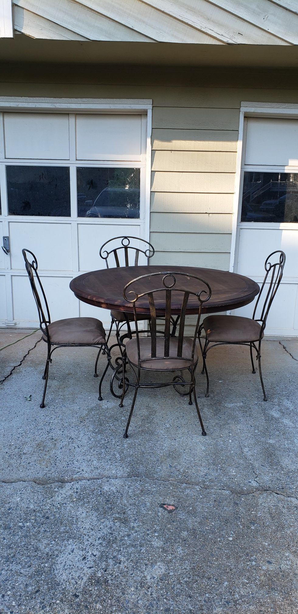 Wrought Iron Table & Chair Set