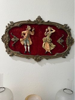 Vintage Italian wall art DEROSA Italy relief plaque