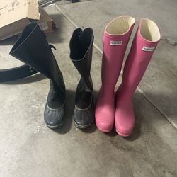 Women’s Rain Boots Hunter Brand And Sorel Size 9