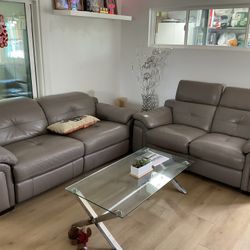 Real Leather Sofa Set
