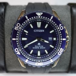 Citizen Promaster BN0196-01L Eco-Drive Blue Dial 200M Diver Men's w/ Watch Box