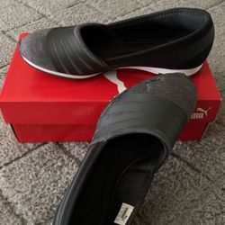 Puma Asha Alt2 Jersey Slip Ons Size 8.5 Gray Excellent Condition