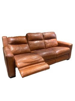 Brown leather couch