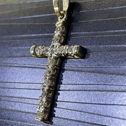 14K SOLID DIAMOND CROSS PENDANT 🥶
