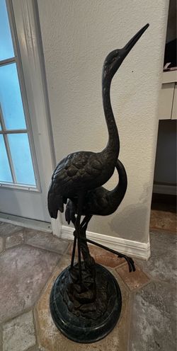 San pacific international brass courting cranes sculpture