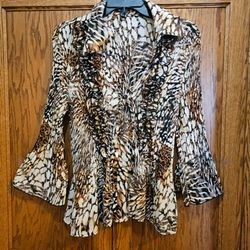 $10   ANIMAL PRINT BLOUSE   MEDIUM