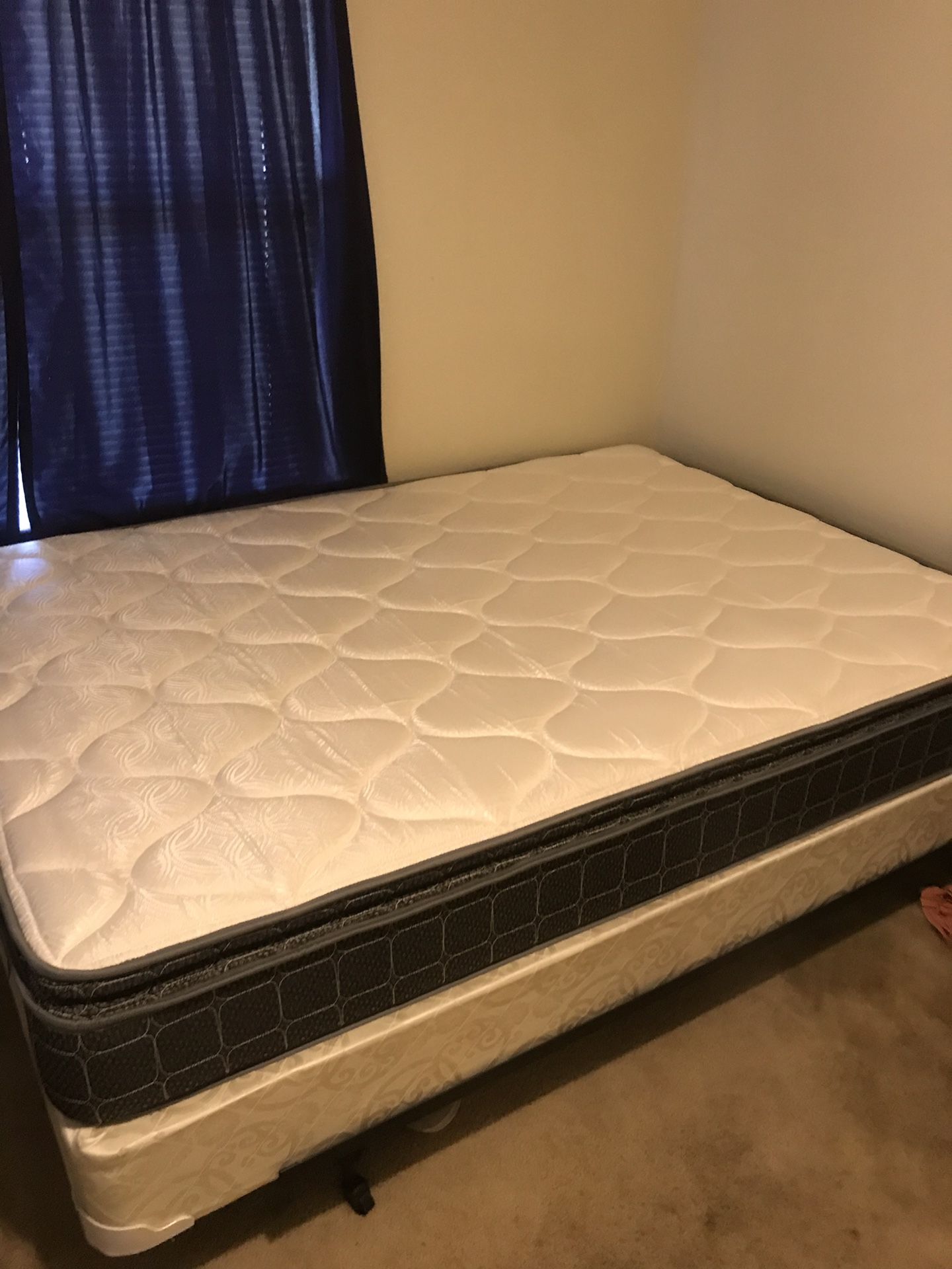 Full size bed mattress and frame. 2 months old.