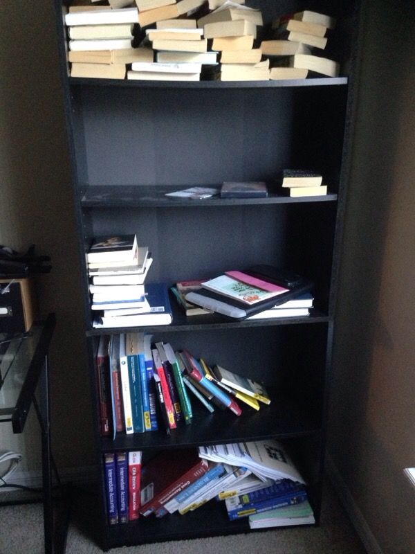 Dark brown bookshelf