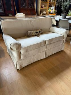 Vintage Sofa Loveseat With Animal Print Upholstory 