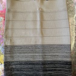 Guess Taupe Ombré Exposed Zipper Bandage Skirt